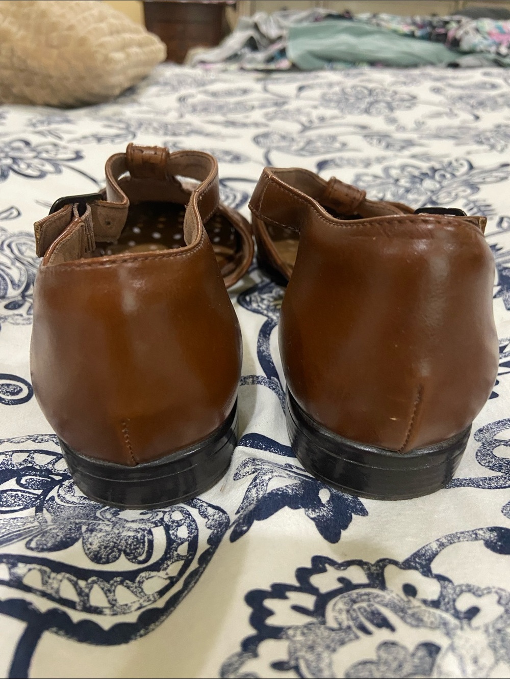 Trotters Brown Woven Leather Mary Jane Flats - Picture 4 of 5